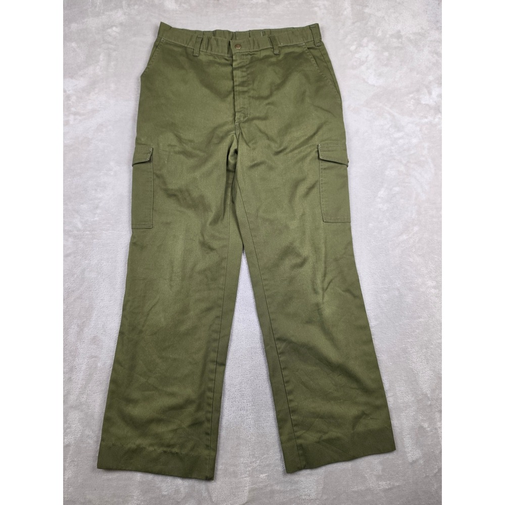 Boy Scouts of America Cargo Pants Men 32x30 Green Vintage Uniform Trousers *Read